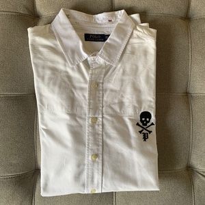POLO by Ralph Lauren button down shirt with pirate skull design Men's XXL
